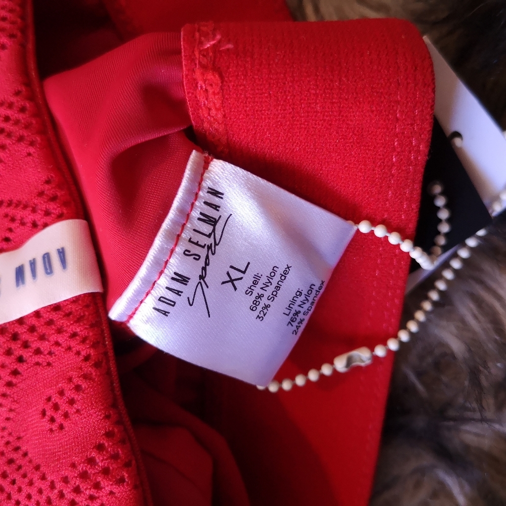 Brand New Adam Selman Sport Red Leopard Crop Top - Picture 6 of 8